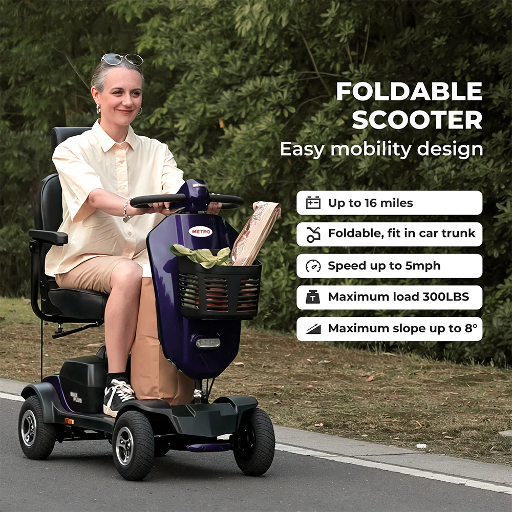 METRO W429S Foldable Electric Mobility Scooter, 300W 24V 20Ah
