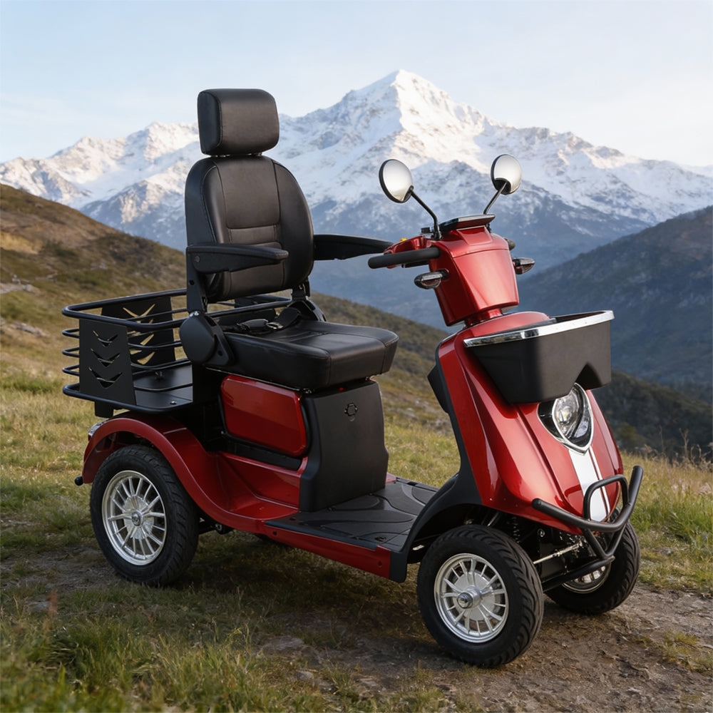 Eeeza Senior Scooter with 600W 48V 20Ah High-Power Motor, Red