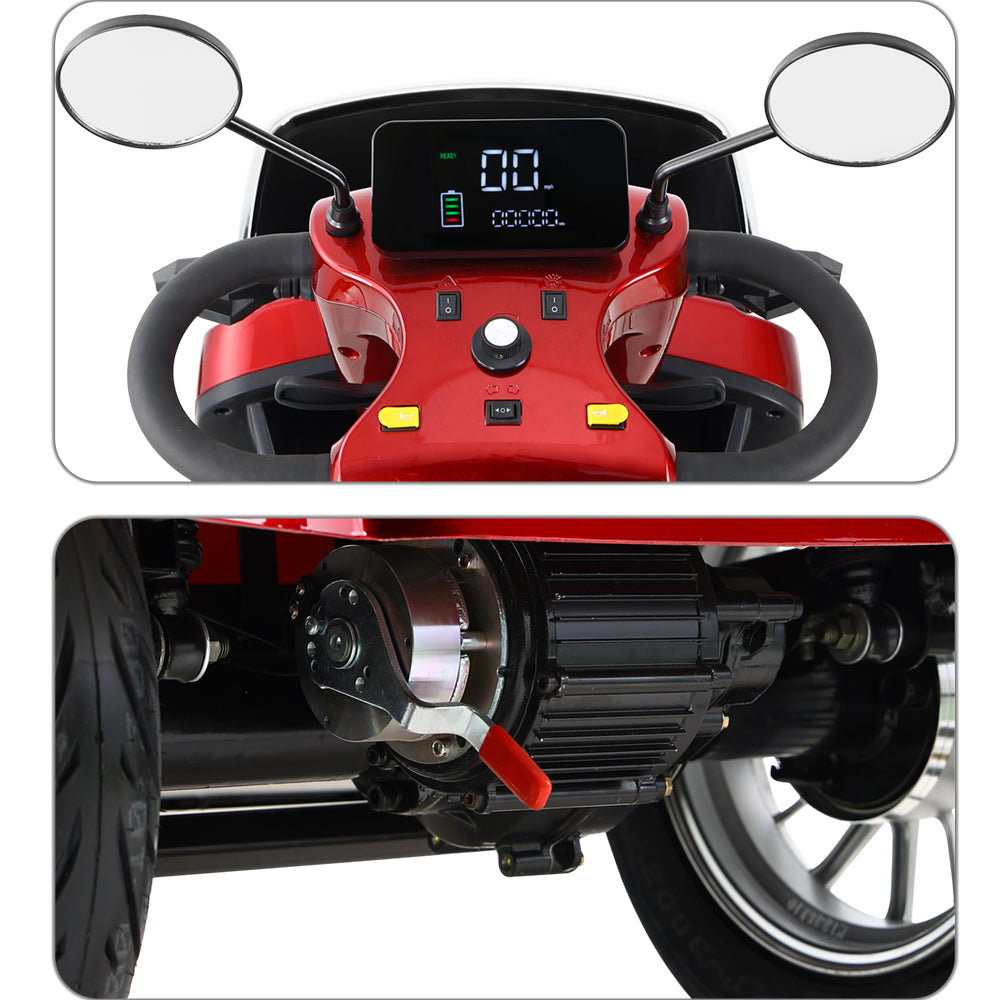 Eeeza Senior Scooter with 600W 48V 20Ah High-Power Motor, Red