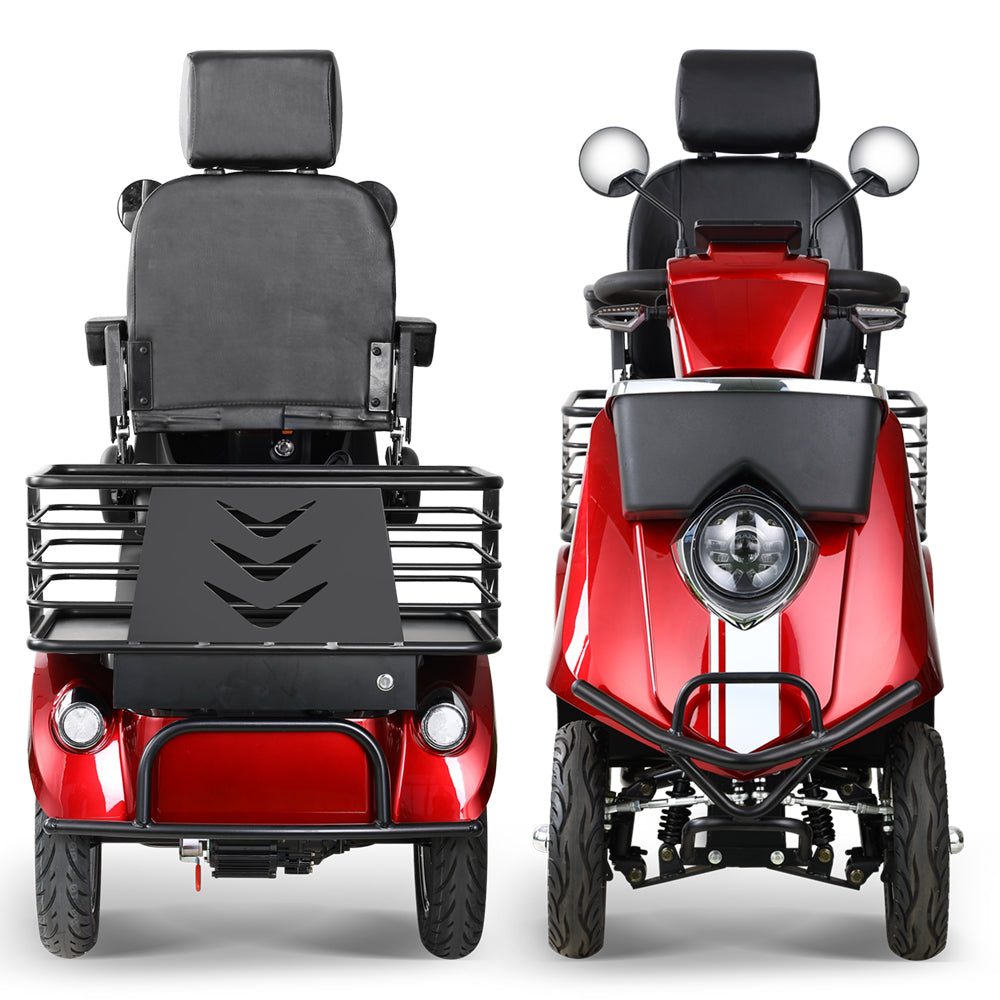 Eeeza Senior Scooter with 600W 48V 20Ah High-Power Motor, Red