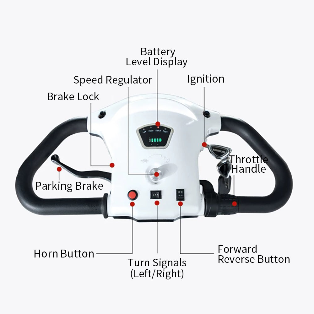 Eeeza E60 Electric Mobility Scooter with Long-Range, 650W 60V 20Ah