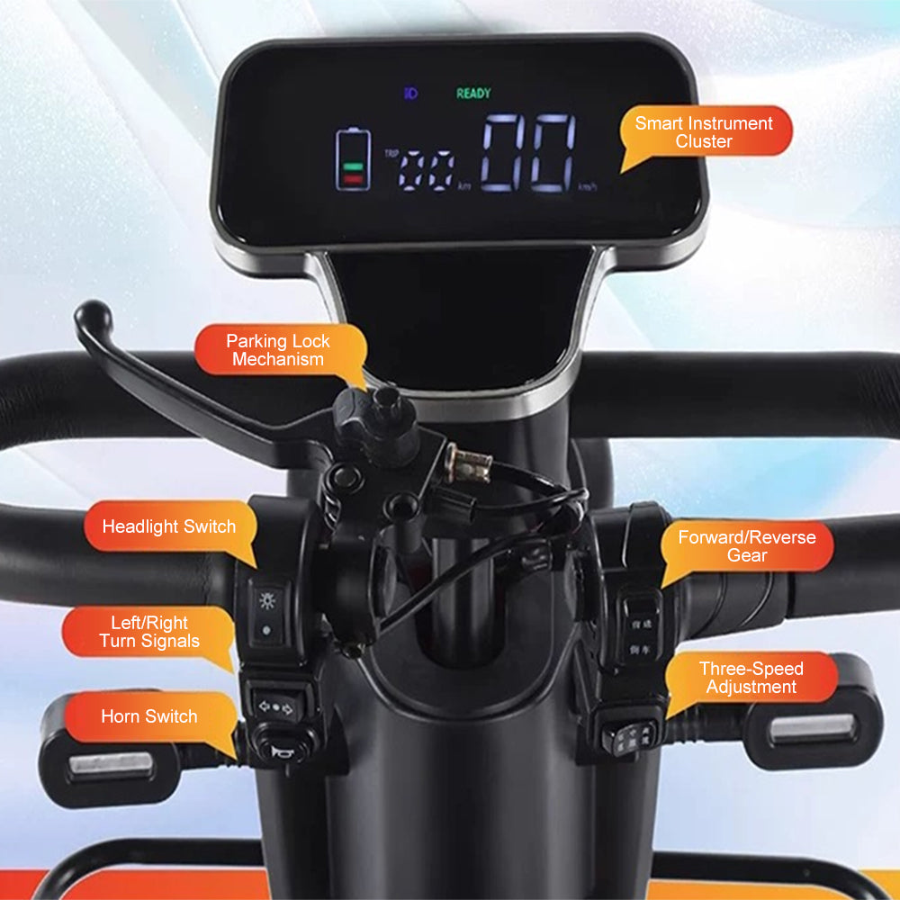Jemeela M4 4-Wheel Electric Mobility Scooter for Senior, 600W 60V 20Ah