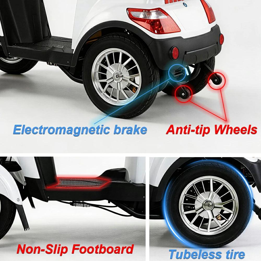 Jemeela B03 4-Wheel Electric Mobility Scooter, 500W, 150kg Max Load