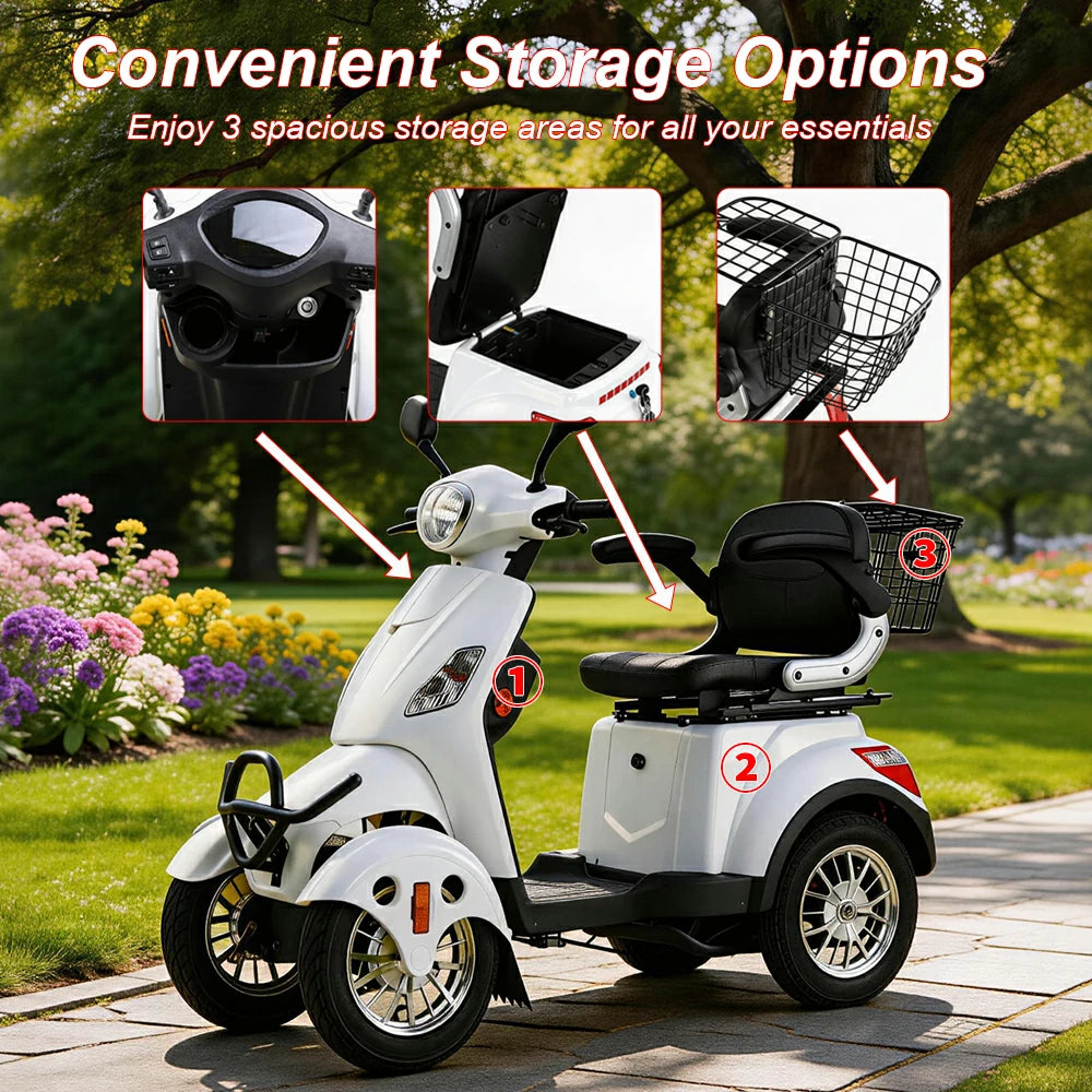 Jemeela B03 4-Wheel Electric Mobility Scooter, 500W, 150kg Max Load
