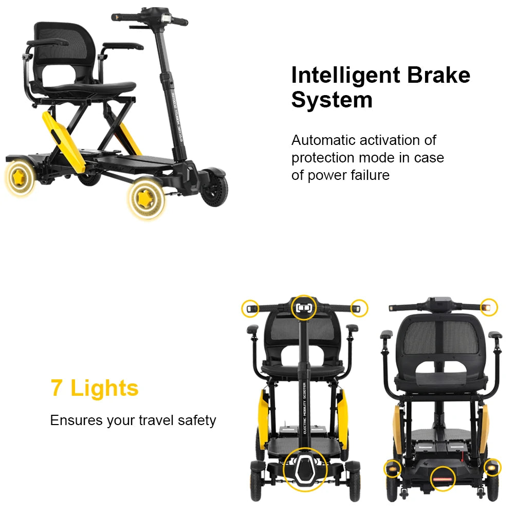 Jemeela MS310 Automatic Folding Mobility Scooter, 250W, 24V 5.2Ah