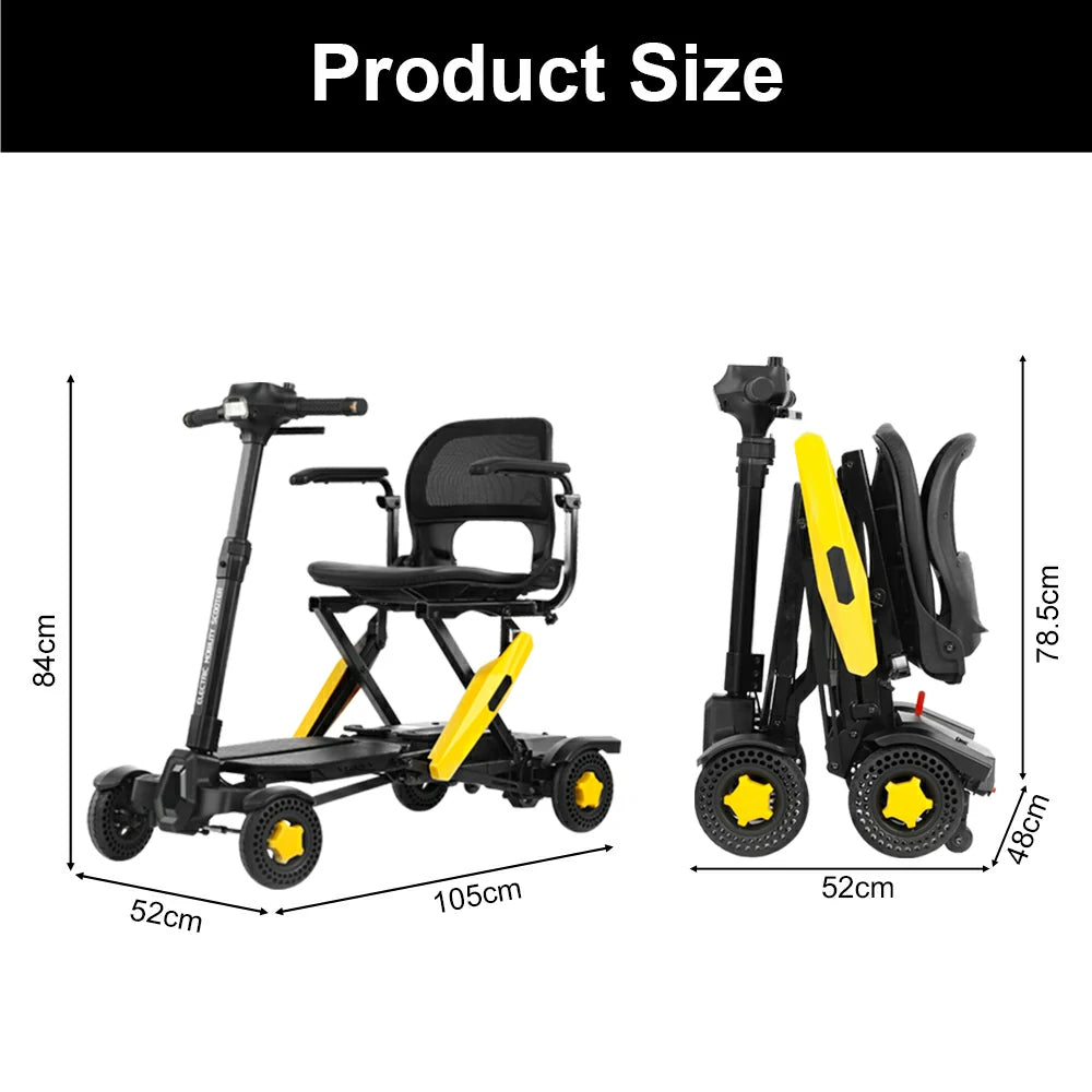 Jemeela MS310 Automatic Folding Mobility Scooter, 250W, 24V 5.2Ah