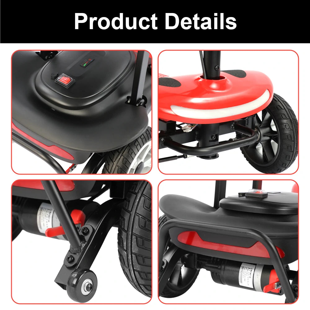 Jemeela MS210 Lightweight Folding Mobility Scooter, 250W, 24V 10.4Ah