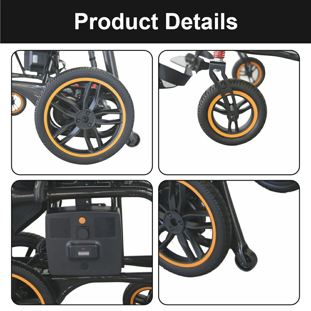 PINNACLE Featherlite Gen 3 Electric Wheelchair, Carbon Fiber