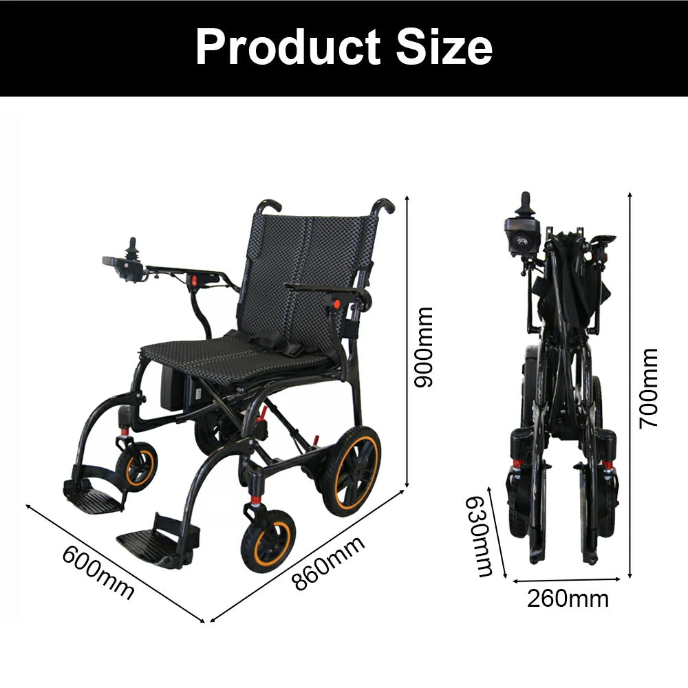 PINNACLE Featherlite Gen 3 Electric Wheelchair, Carbon Fiber