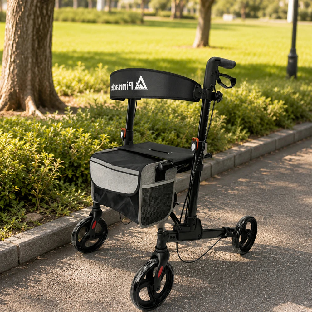PINNACLE SteadyStep Double Fold Rollator, Aluminium