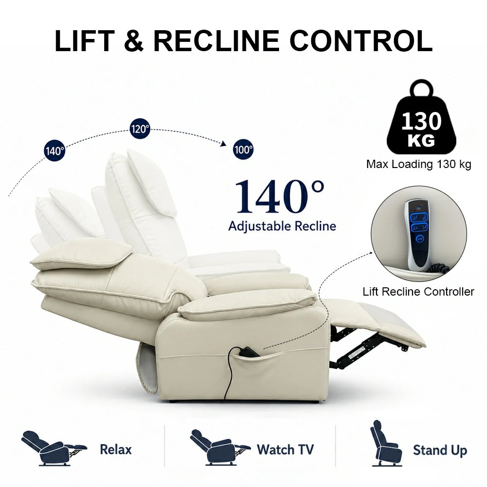 COMFORT CARE ZEN Dual Motor Massage Lift Recliner, Max Load 130 kg