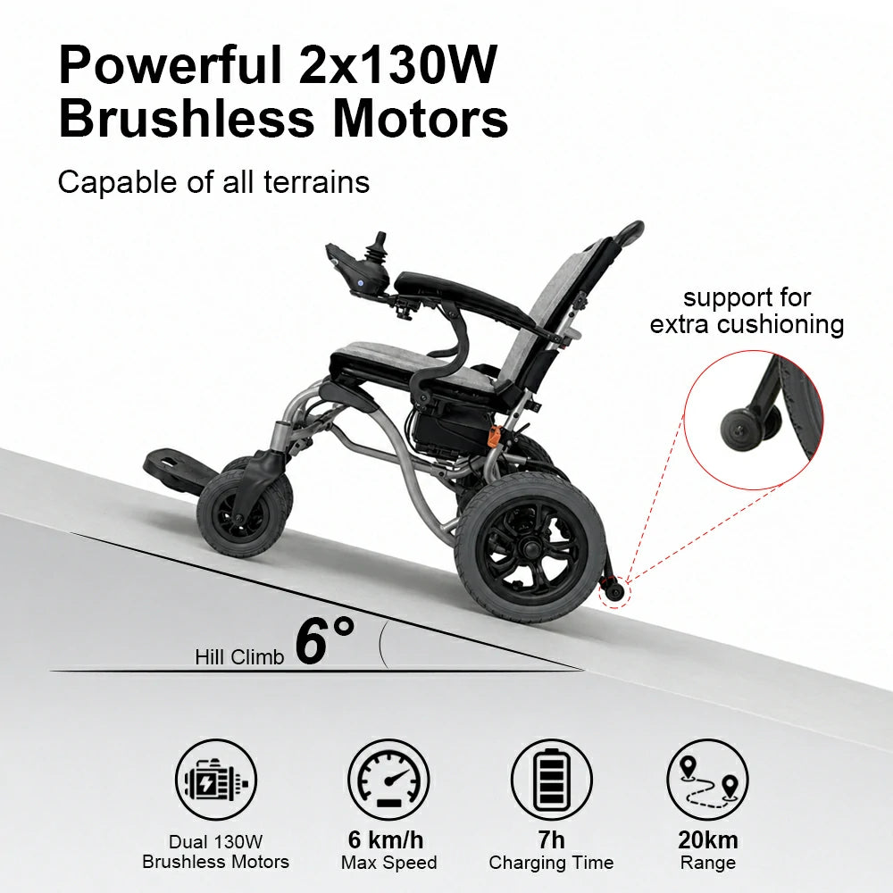 PINNACLE Glide Electric Wheelchair with Foldable Aluminium Frame