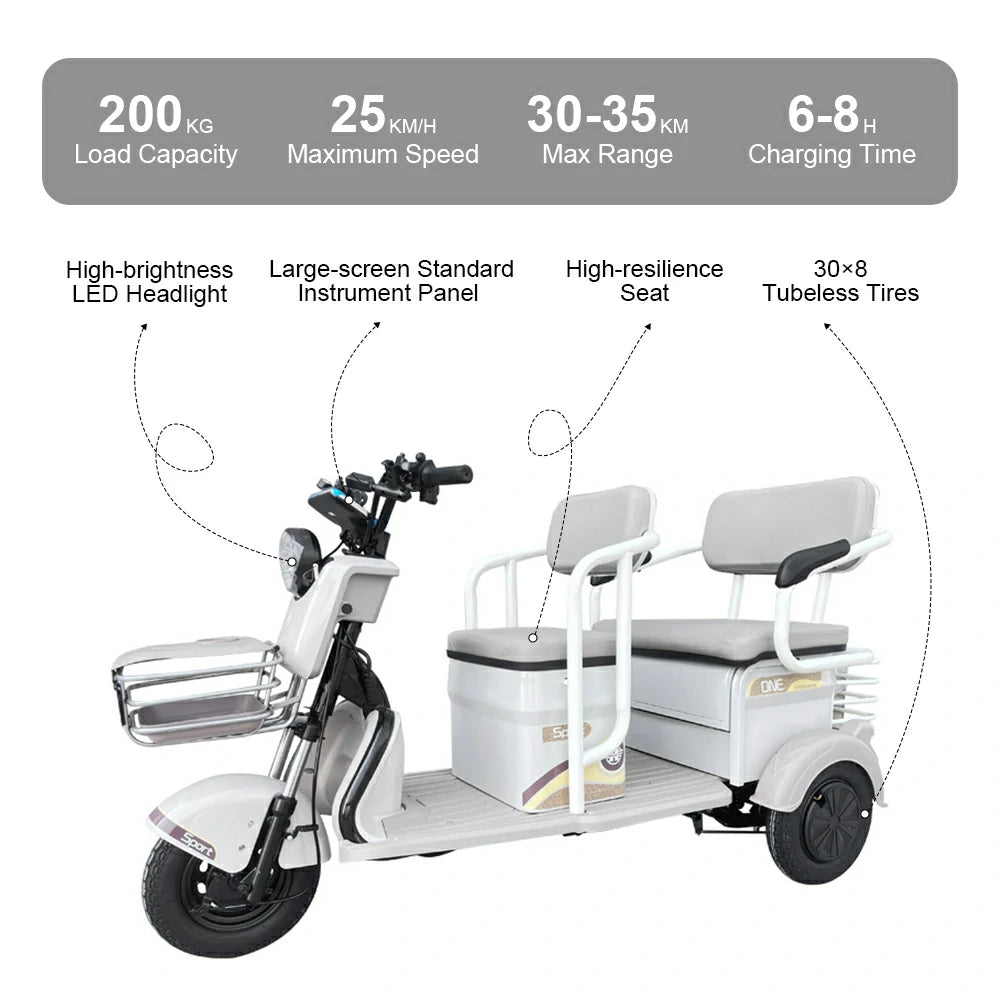Jemeela C6 Electric Mobility Scooter, Max Range 35km, 800W 60V 32Ah