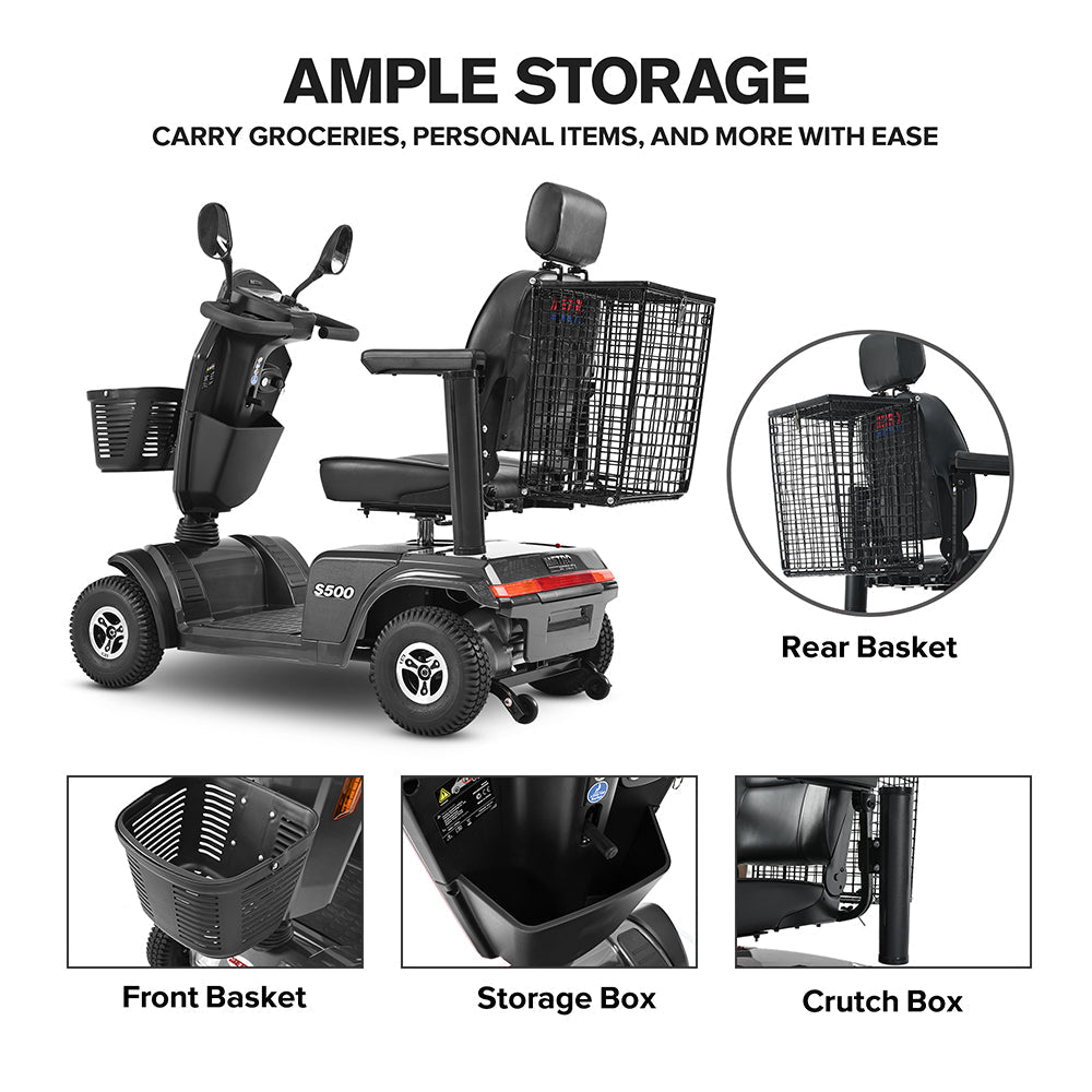 METRO W429P Foldable Electric Mobility Scooter, 500W 24V 52Ah