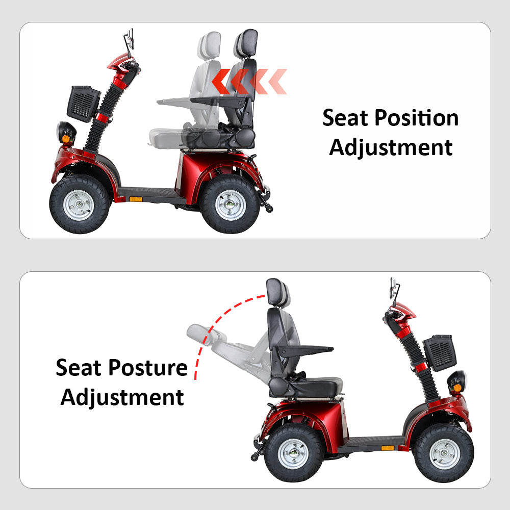 Jemeela B56B Duo Electric Mobility Scooter, 800W 60V 20Ah
