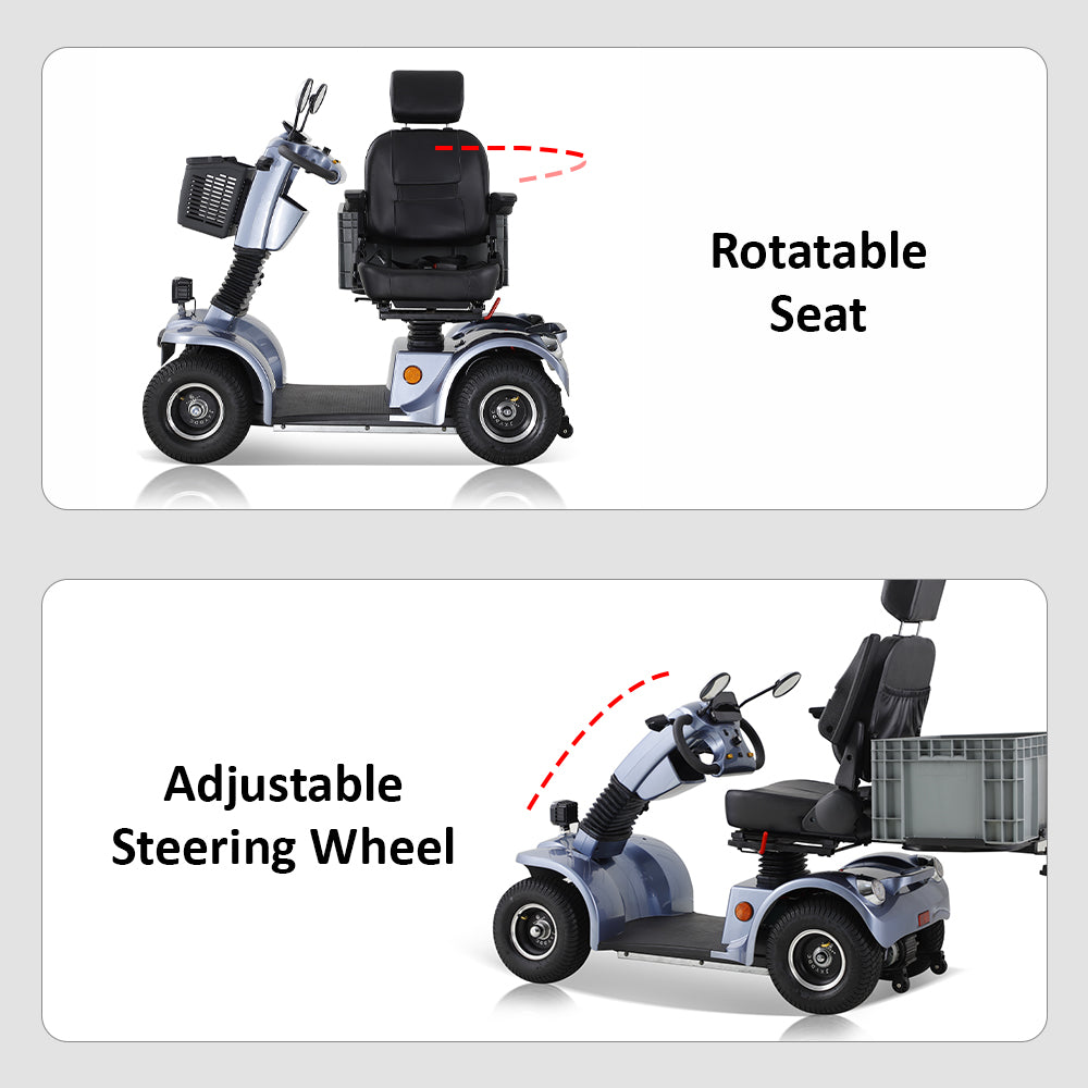 Jemeela BSHC Adjustable Electric Mobility Scooter, 500W 48V 20Ah