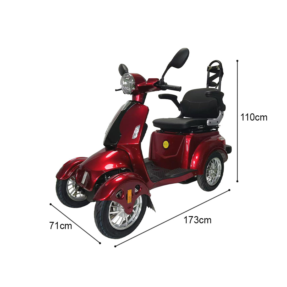 Jemeela 2D4L Electric Mobility Scooter With Golf Ball Rack, 500W 60V 2