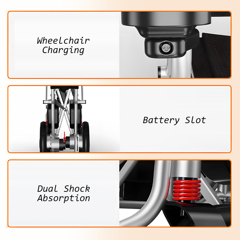 Eeeza 250W Foldable Electric Wheelchair 24V Battery