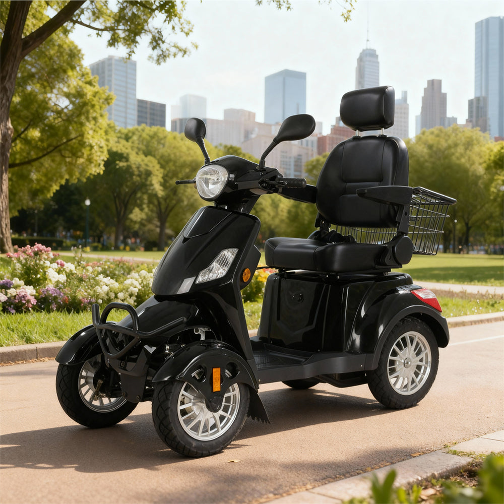 Eeeza 4-Wheel Electric Mobility Scooter with 3 Selectable Speed Modes and 500W Motor, 150kg Max Load