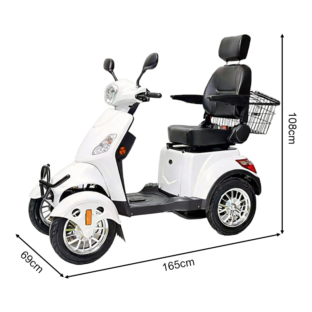 Eeeza 4-Wheel Electric Mobility Scooter with 3 Selectable Speed Modes and 500W Motor, 150kg Max Load