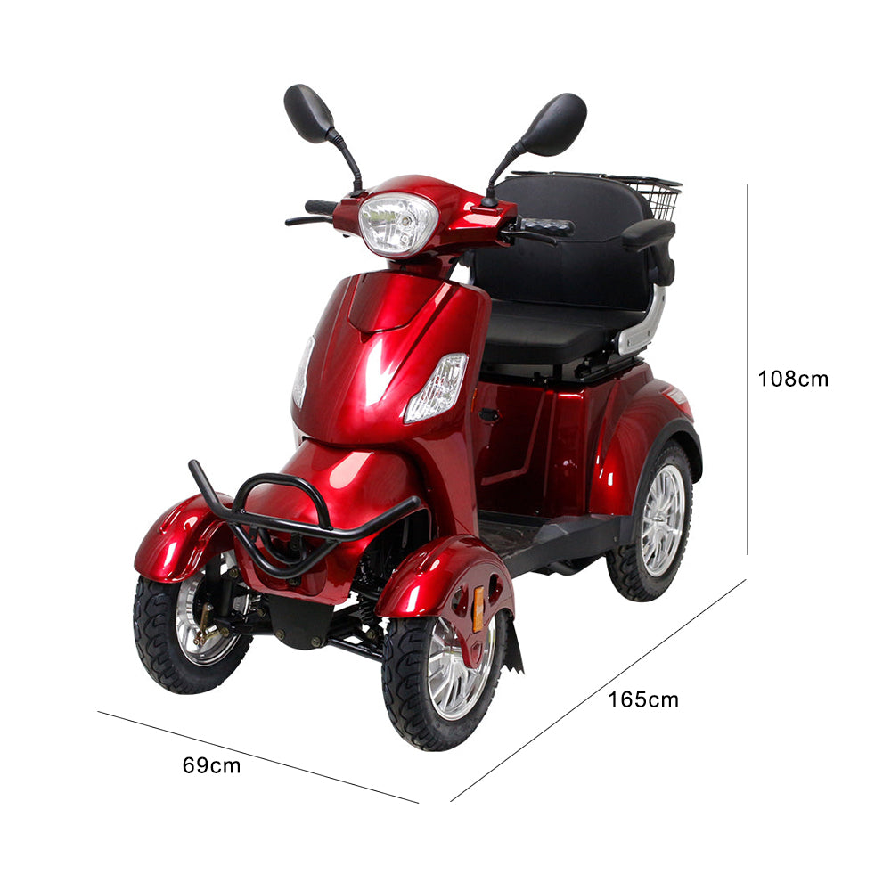 Eeeza 500W 60V 20Ah Electric Mobility Scooter with Adjustable Seat and Drum Brake