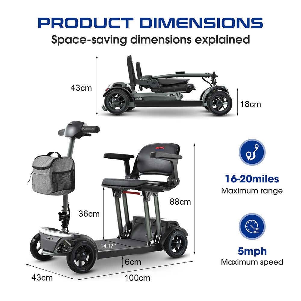 METRO MOBILITY Foldable Scooter 250W 24V 12/20Ah