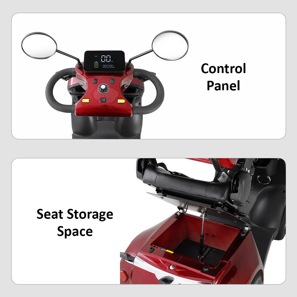 Eeeza JXY5D Adjustable Electric Mobility Scooter, 500W 48V 20Ah