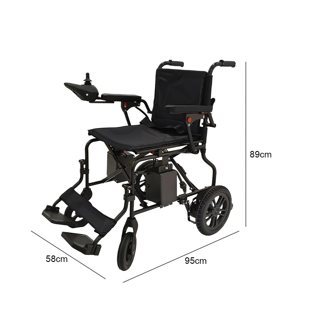 Jemeela WD601 Foldable Electric Wheelchair for Senior, 6km/h, 24V12Ah