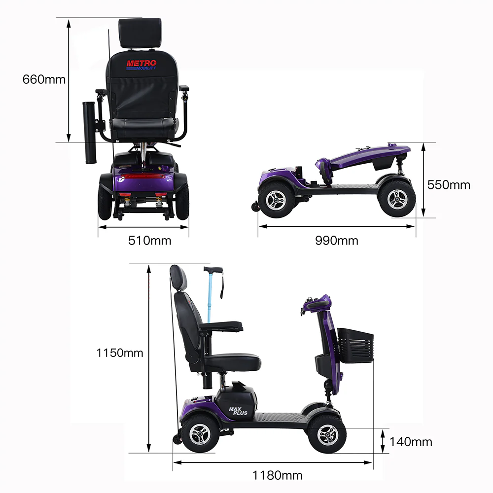 METRO W429S Foldable Electric Mobility Scooter, 300W 24V 20Ah