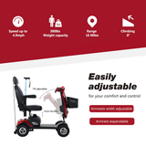METRO W429S Foldable Electric Mobility Scooter, 300W 24V 20Ah