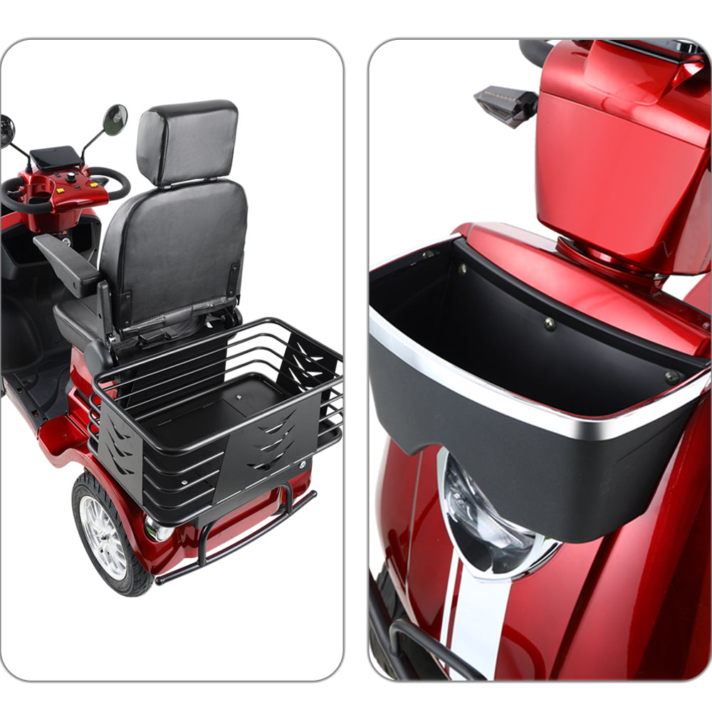 Eeeza Senior Scooter with 600W 48V 20Ah High-Power Motor, Red