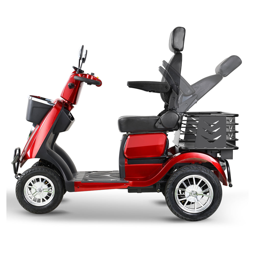 Eeeza Senior Scooter with 600W 48V 20Ah High-Power Motor, Red
