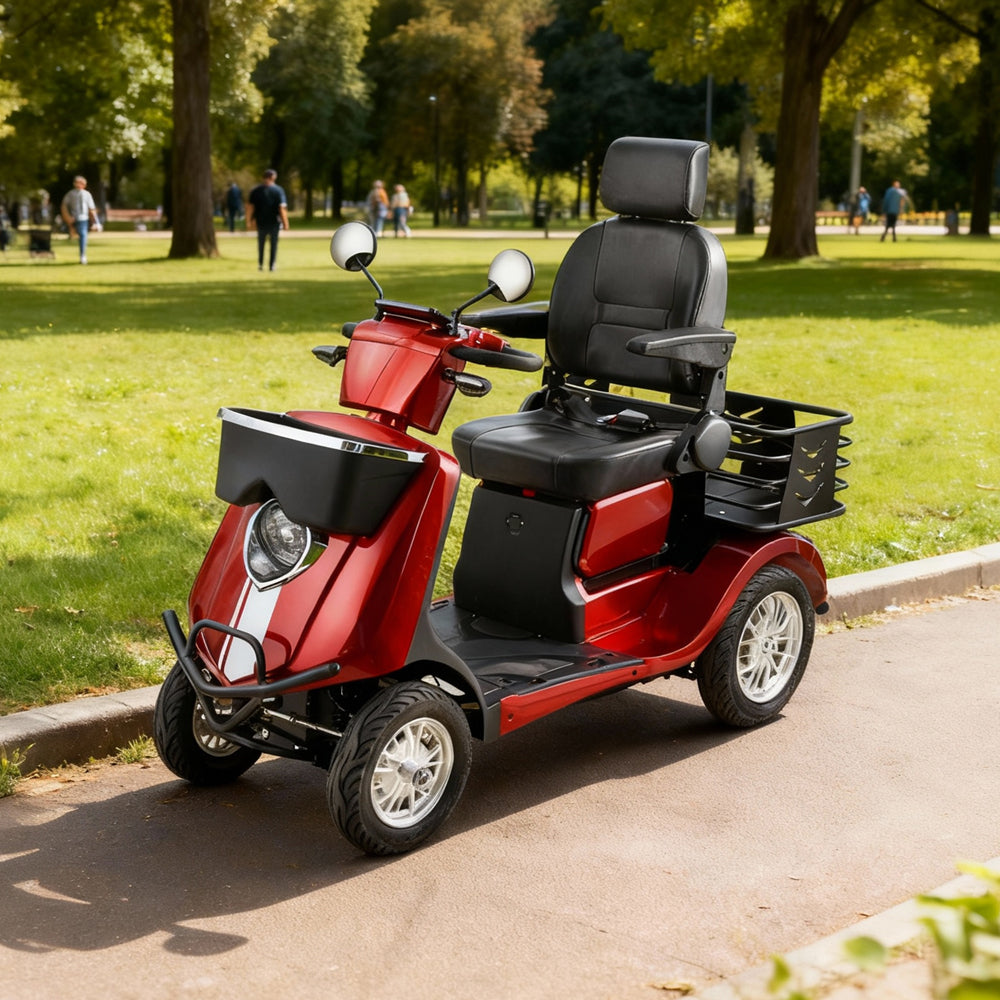 Eeeza Senior Scooter with 600W 48V 20Ah High-Power Motor, Red