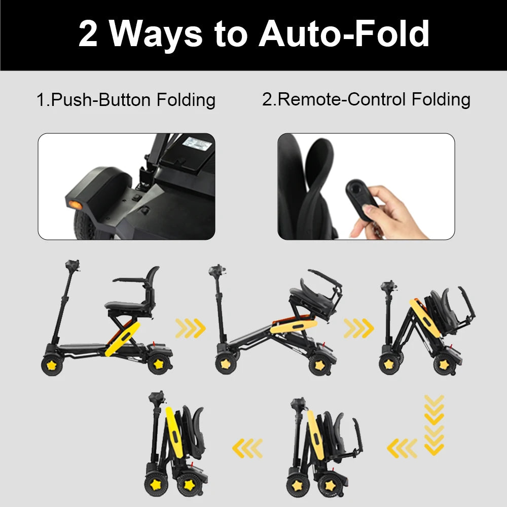 Eeeza MS310 Automatic Folding Mobility Scooter, 250W, 24V 5.2Ah
