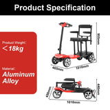 Eeeza MS210 Lightweight Folding Mobility Scooter, 180W, 24V 10.4Ah