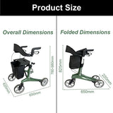 PINNACLE Ultraflex Carbon Fiber Rollator, Max Load 150 kg