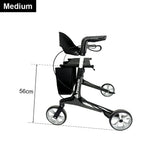 PINNACLE Ultraflex Carbon Fiber Rollator, Max Load 150 kg