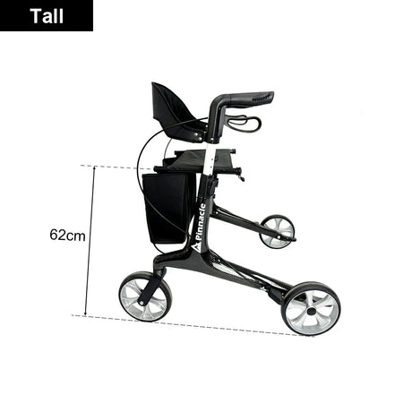 PINNACLE Ultraflex Carbon Fiber Rollator, Max Load 150 kg
