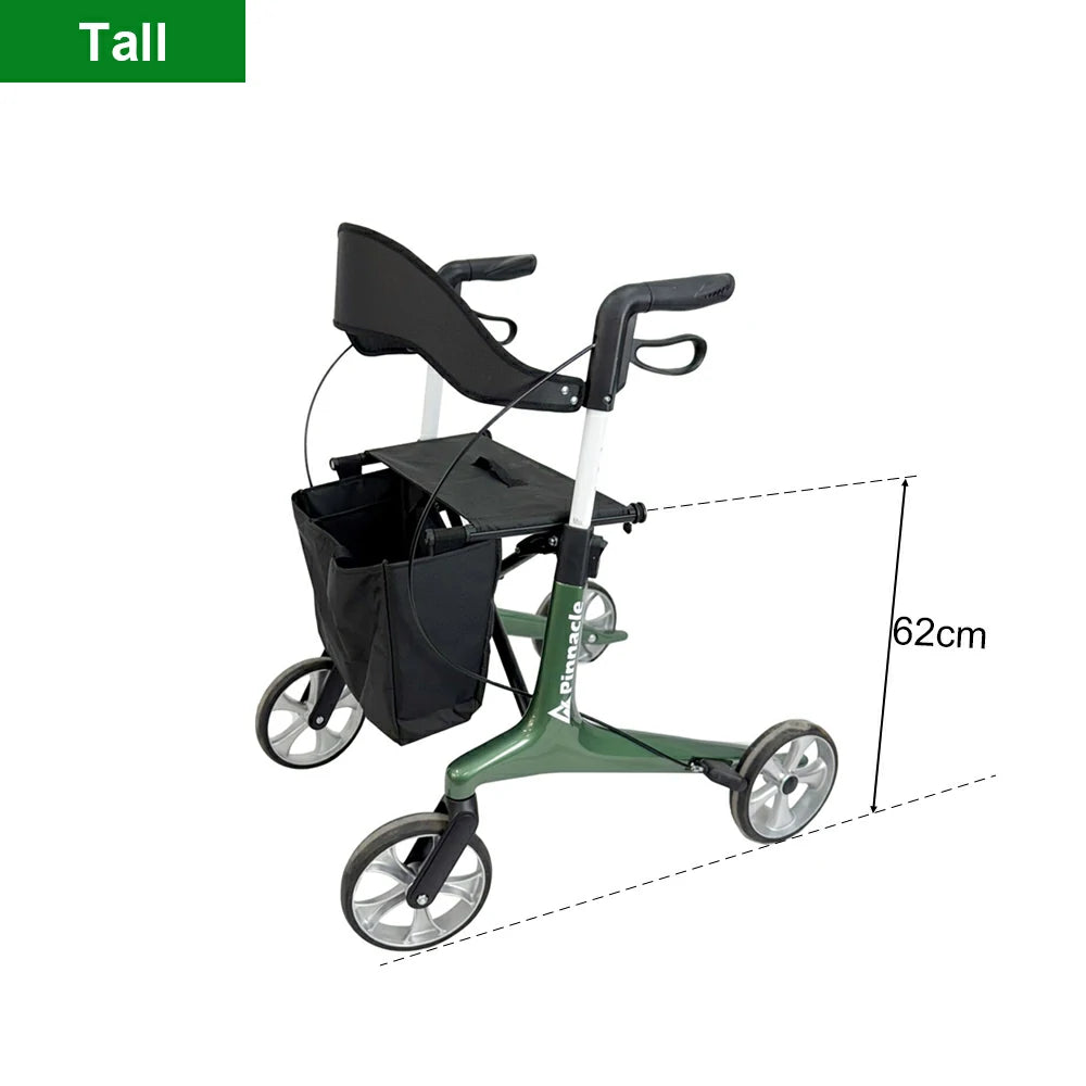 PINNACLE Ultraflex Carbon Fiber Rollator, Max Load 150 kg