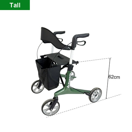 PINNACLE Ultraflex Carbon Fiber Rollator, Max Load 150 kg