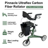 PINNACLE Ultraflex Carbon Fiber Rollator, Max Load 150 kg