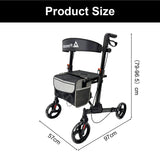 PINNACLE SteadyStep Double Fold Rollator, Aluminium