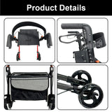 PINNACLE SteadyStep Double Fold Rollator, Aluminium