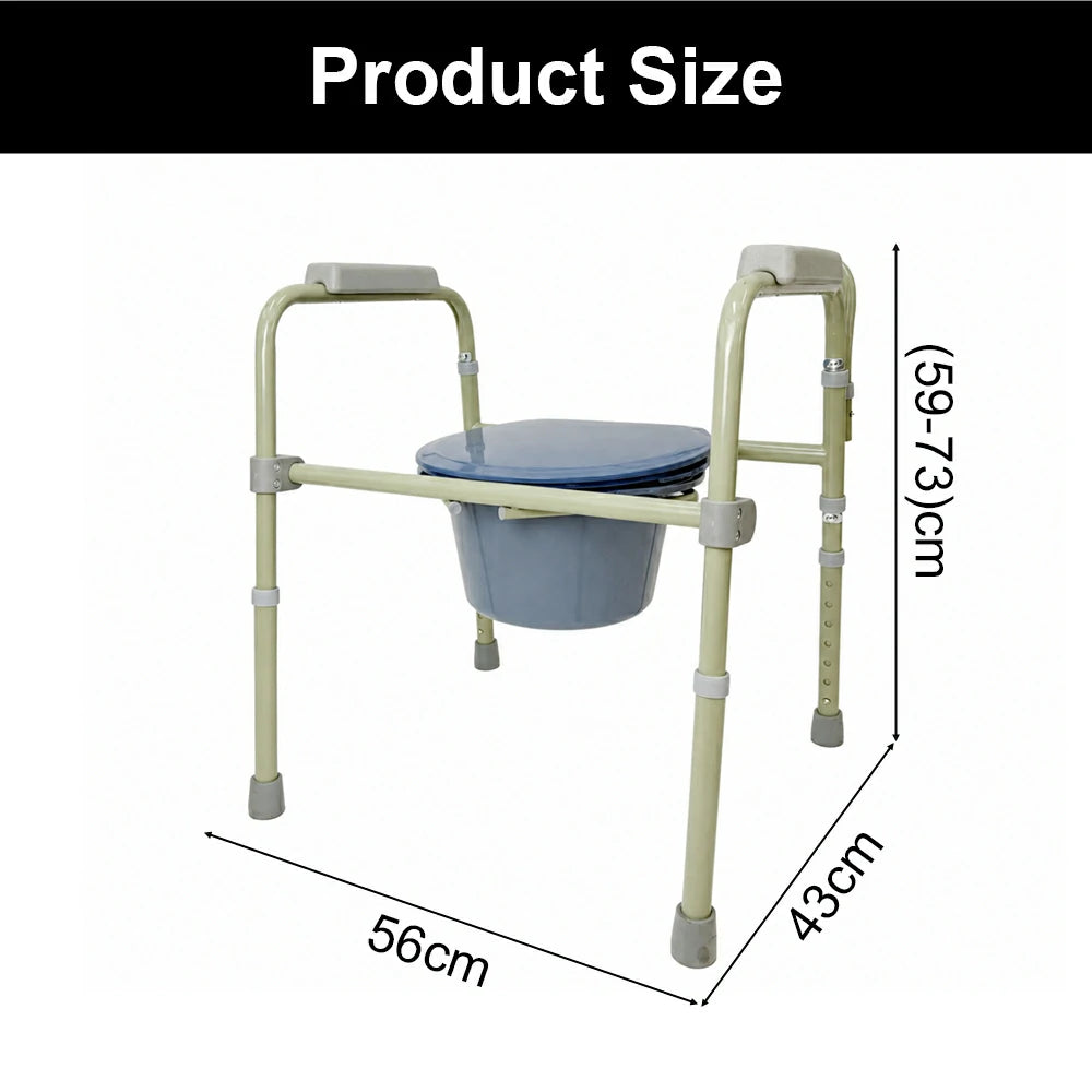 COMFORT CARE DELUXE Folding Commode with Adjustable Height