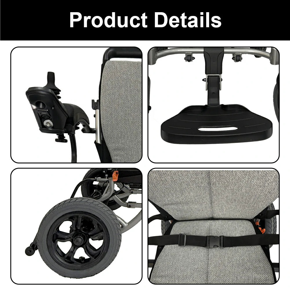 PINNACLE Glide Electric Wheelchair with Foldable Aluminium Frame