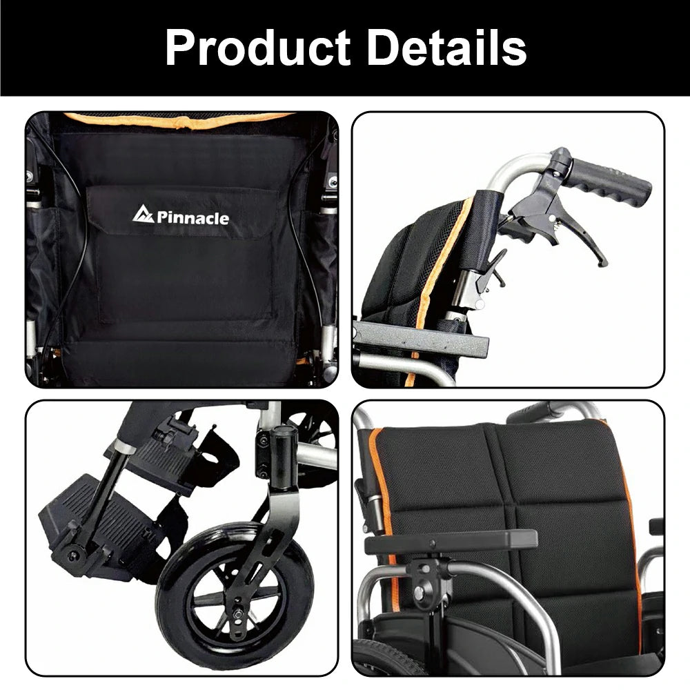 PINNACLE Ultraroll Pro Self-Propelling Wheelchair with Adjustable Fram
