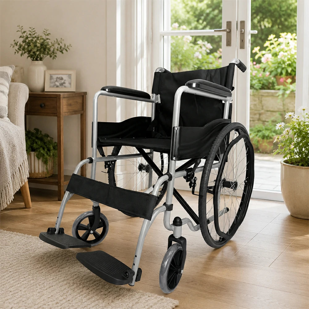 PINNACLE Swift Self-Propelled Wheelchair, Foldable Steel Frame, 110 kg