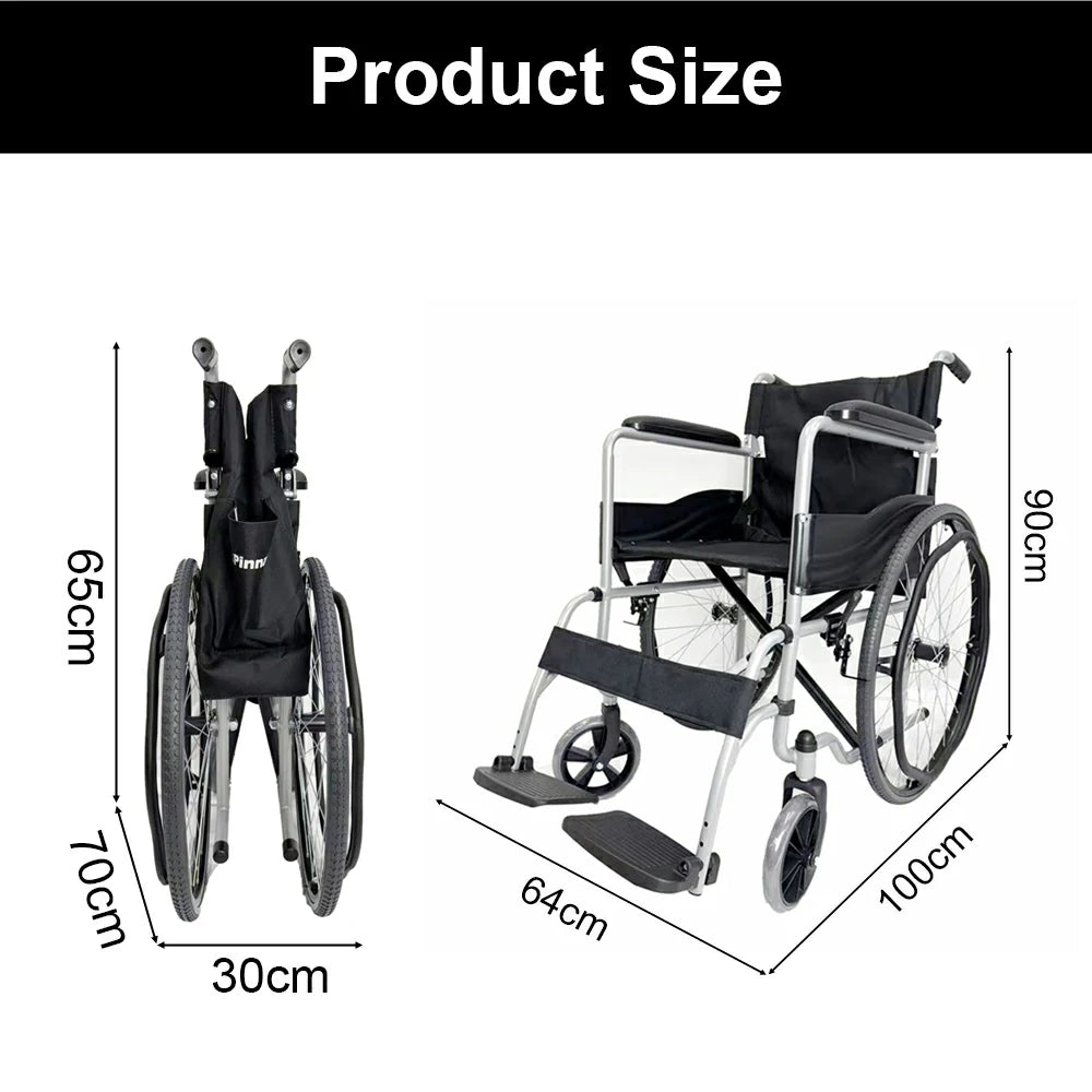PINNACLE Swift Self-Propelled Wheelchair, Foldable Steel Frame, 110 kg