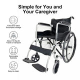PINNACLE Swift Self-Propelled Wheelchair, Foldable Steel Frame, 110 kg