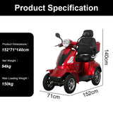 Jemeela B03N Electric Mobility Scooter with Crutch Hooks, 1000W, 25km/h